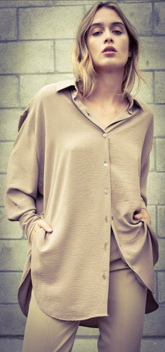 Oversized jazz shirt-Beige by CLP