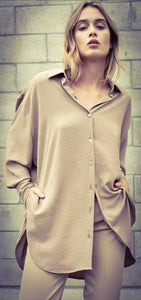 Oversized jazz shirt-Beige by CLP