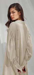 Drape shirt dress-Cream by NAP