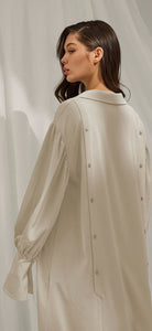 Drape shirt dress-Cream by NAP