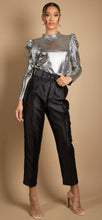 Load image into Gallery viewer, Satin tailored trousers-Black