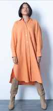 Load image into Gallery viewer, Linen midi shirt dress-Burnt orange by CLP