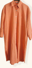 Load image into Gallery viewer, Linen midi shirt dress-Burnt orange by CLP