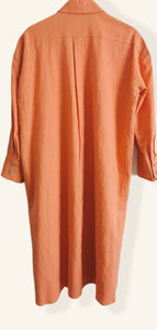 Linen midi shirt dress-Burnt orange by CLP