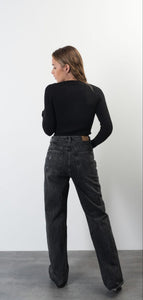 Straight high rise jeans-Grey by CLP