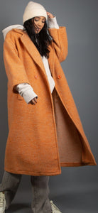 Wool blend coat-Orange