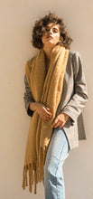 Load image into Gallery viewer, Oversized fringed scarf-salted Caramel by Linú