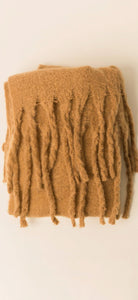 Oversized fringed scarf-salted Caramel by Linú