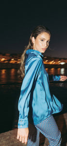 Mästore satin shirt-Sky