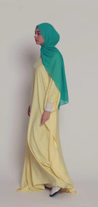 Kaya silk kaftan-Smooth yellow by Mästore