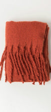 Load image into Gallery viewer, Oversized fringed scarf-Burnt Orange by Linú