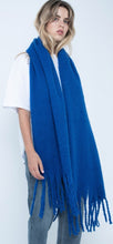 Load image into Gallery viewer, Oversized fringed scarf-Cobalt by CLP