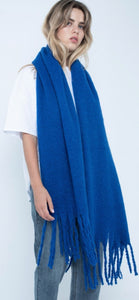 Oversized fringed scarf-Cobalt by CLP