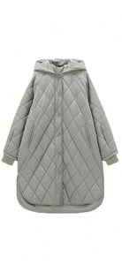 Oversize quilted parka-Taupe