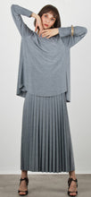 Load image into Gallery viewer, Elenay pleated skirt-Stone grey by Noi