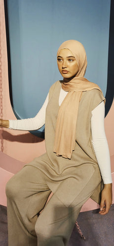 Premium Cotton Jersey Hijab in Pastel Orange - House of Mästore