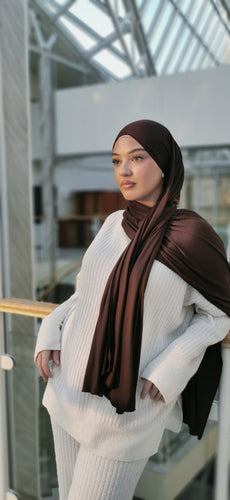 Premium Cotton Jersey Hijab in Chocolate (Brown) - House of Mästore