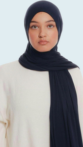 Premium Cotton Jersey Hijab in Marine (Navy Blue) - House of Mästore