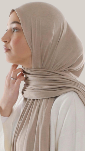 Premium Cotton Jersey Hijab in Sand Dune (Beige) - House of Mästore