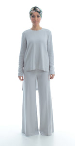 Aikane high waisted trousers-Light grey by Mästore