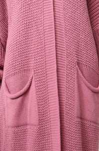 Longline cardigan-Framboise